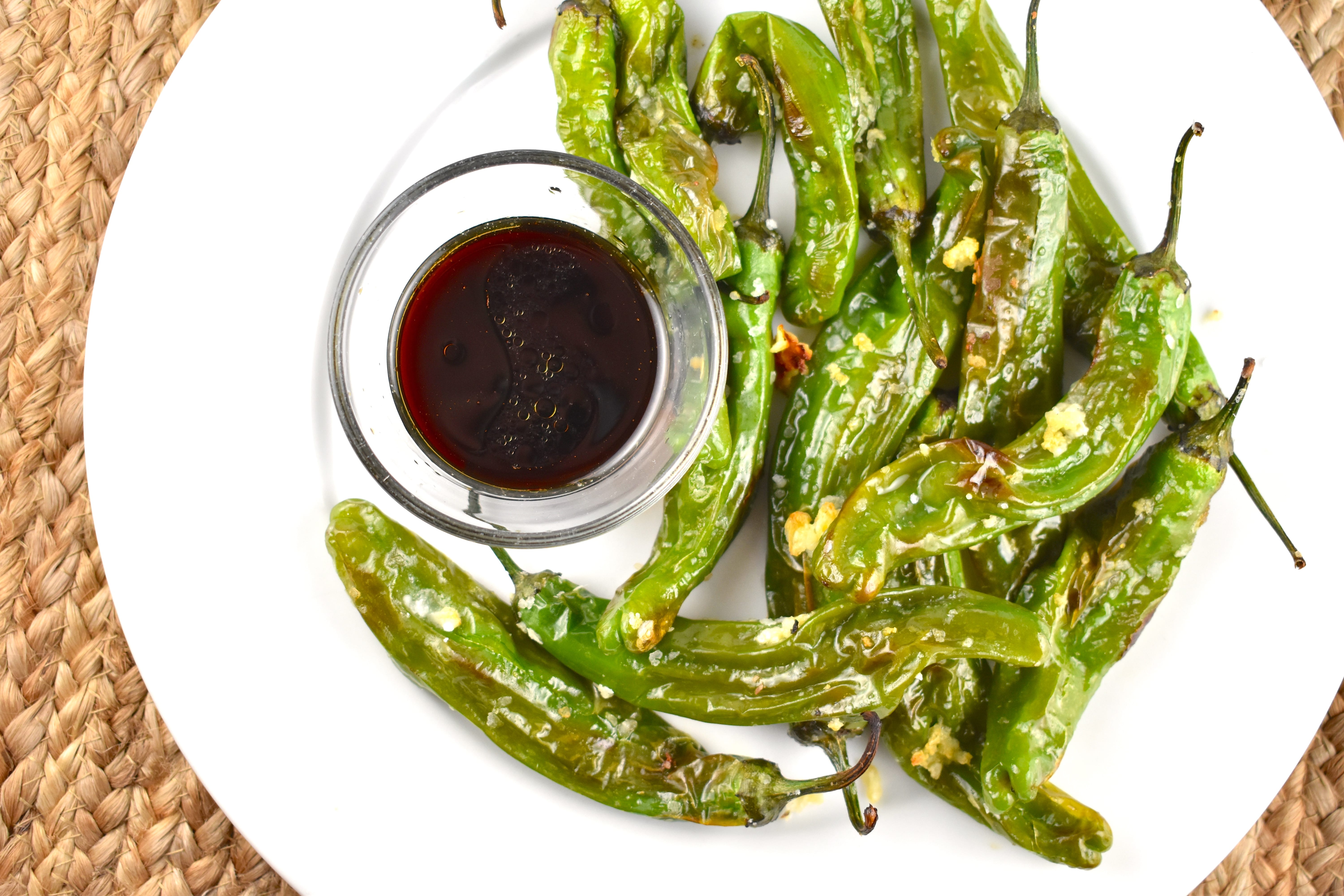 Oven roasted shishito peppers recipe ready in 10 minutes. These