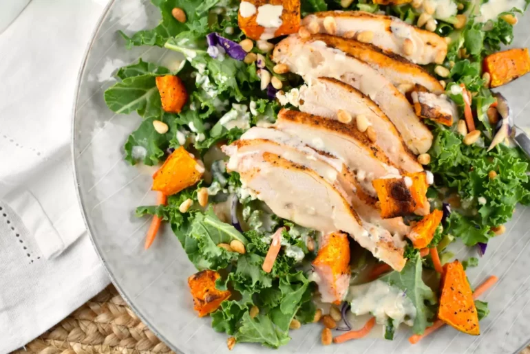 Chicken and Butternut Squash Salad with Tahini Dressing