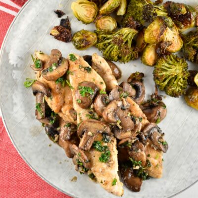 Chicken and Mushrooms in Garlic Wine Sauce