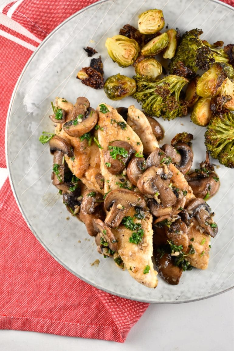 Chicken and Mushrooms in Garlic Wine Sauce 