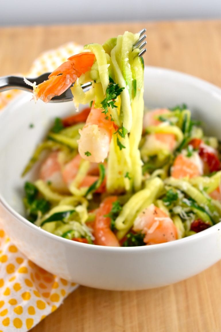 Garlic Butter Shrimp and Zoodles 