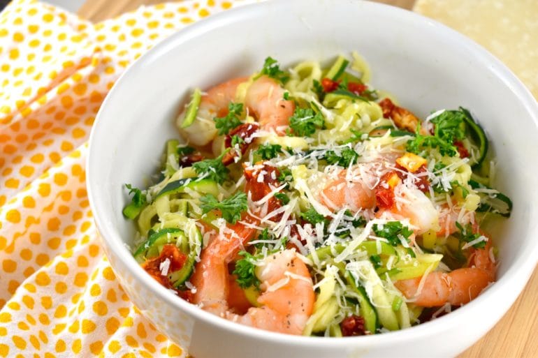 Garlic Butter Shrimp and Zoodles 