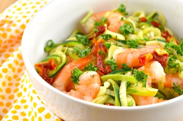 Garlic Butter Shrimp and Zoodles 