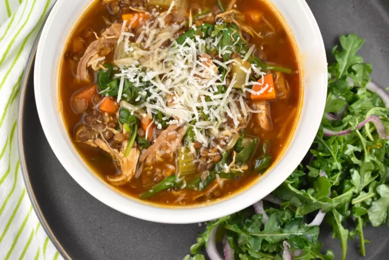 Lentil, Chicken, and Spinach Soup