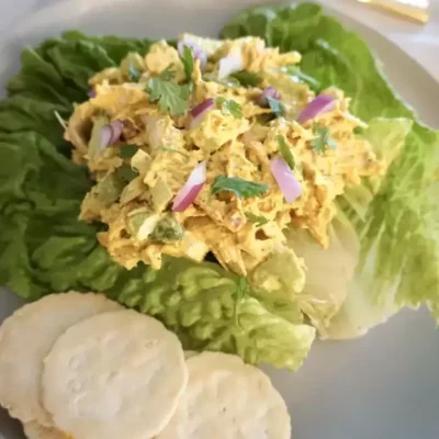 low-fat curry chicken salad dish