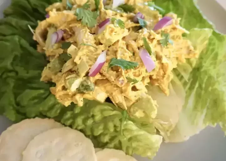 low-fat curry chicken salad dish